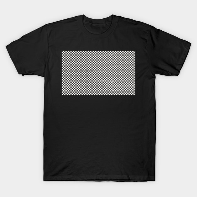 Checkboard Artwork Pattern Black White T-Shirt by Merchsides